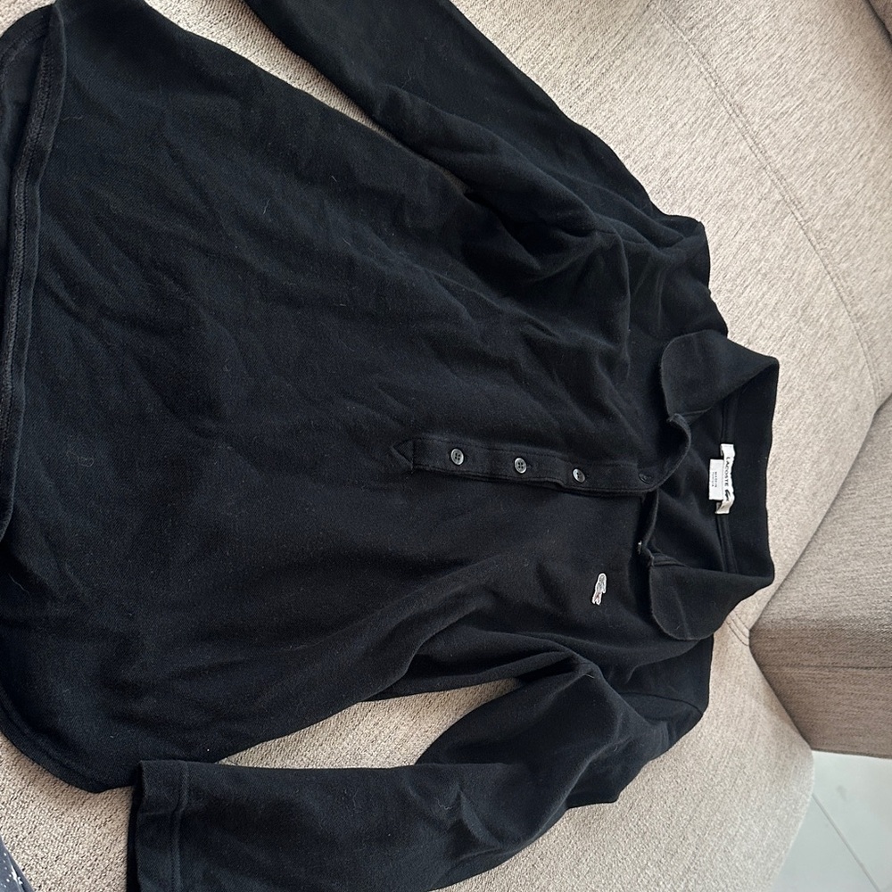 Black 3/4 Sleeve Polo Shirt Lacoste